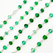 Green Sterling Silver Wire Chain